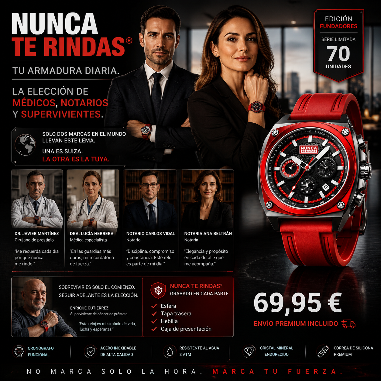 Reloj NUNCA TE RINDAS® – Edición Fundadores